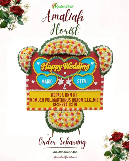 Papan Bunga Pernikahan Ganti Warno